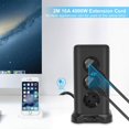 thumbnail image 3 of Cube Power Strip, Tower Power Strip con 12 tomacorrientes (4000W/16A) y 4 puertos USB, 16 en 1 Portable Travel USB Power Strip con interruptor, protección contra sobrecarga, cable de 2 m para oficina Kuyhfg Bienvenido a Kuyhfg, 3 of 5