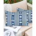 thumbnail image 6 of Pack of 2 Outdoor Pillow Covers, Summer Starfish Seashell Coral Navy Blue and White Striped Waterproof Square Throw Pillowcase Cushion Decorative Pillow Covers for Couch Patio Tent, 20x12 in, 6 of 6