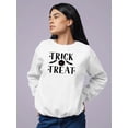 thumbnail image 2 of Trick Or Treat. Halloween Quote. Sweatshirt Women -Image by Shutterstock, Female 3X-Large, 2 of 4