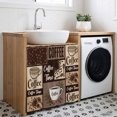 thumbnail image 3 of Coffee Time Cabinet Curtains for Kitchen 35"W x 35"L, Retro Coffee Beans Dark Brown Patchwork Laundry Sink Cabinets Magic Tape Short Curtain Privacy Panel for Bathroom Vanity Cabinets, 3 of 9