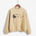 thumbnail image 2 of CEHVOM Femmes Mode Décontractée Imprimé Col Rond Ample Manches Longues Hauts Courts Blouse Chandails Sans Capuche Liquidation, 2 of 5