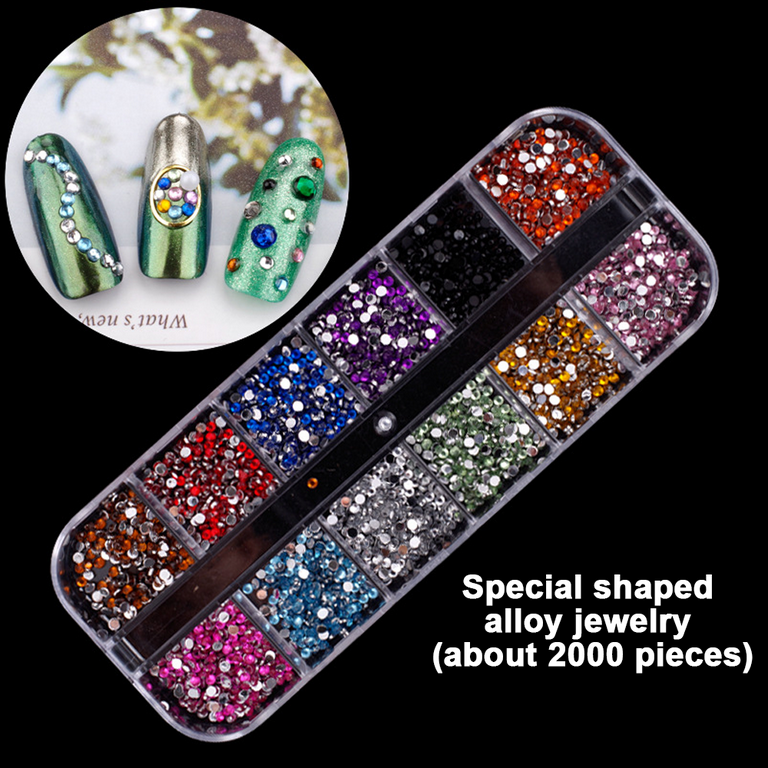 Nail Crystals Rhinestones Round Beads Flatback Glass Charms Gems Nail Studs  Diamonds for Nails - style 3