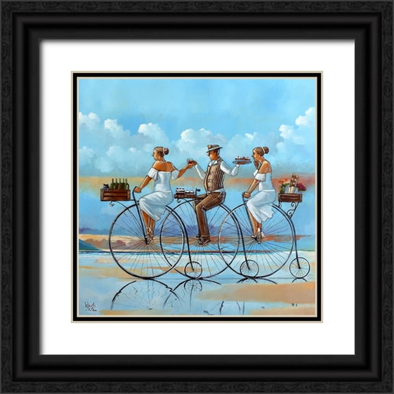West, Ronald 12x12 Black Ornate Wood Framed with Double Matting Museum Art Print Titled - Joy Ride IV
