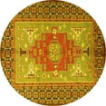 thumbnail image 1 of Ahgly Company Indoor Round Persian Yellow Traditional Area Rugs, 5' Round, 1 of 4