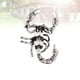 thumbnail image 4 of Broche de 1pc Broche de aceite Goteo Animal Escorpión Forma Aleación Decoración de Halloween para regalos (Plata, Blanco y Negro), 4 of 5