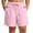 Pink, variant on TEAJOPSUU Summer Plus Size Shorts for Women Drawstring Elastic Waist Bermuda Shorts with Pockets Casual Solid Daily Shorts Brown