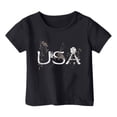 thumbnail image 1 of JAKANYQ T-Shirts Mode Décontractée pour Garçons et Filles, Imprimé Cœur, Col Rond, Manches Courtes, Noir 6-7 Ans, 1 of 4