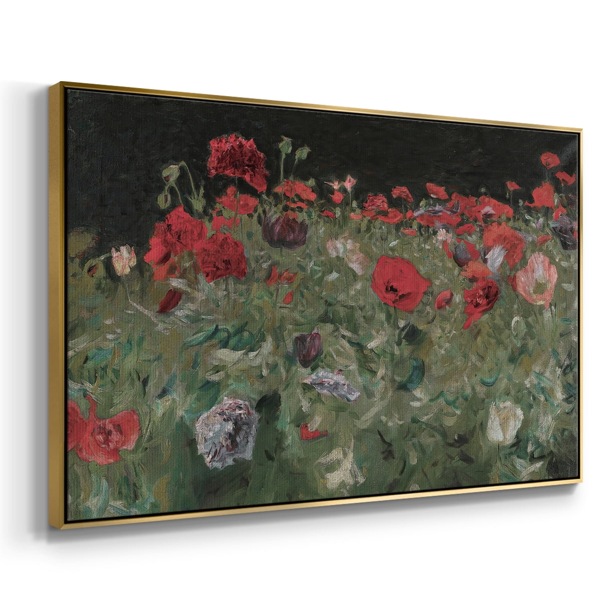 Vintage Botanical Print-XCV By Wexford Home Framed in Gold Wood Gallery Wrapped Canvas 25 in. x 37 in.