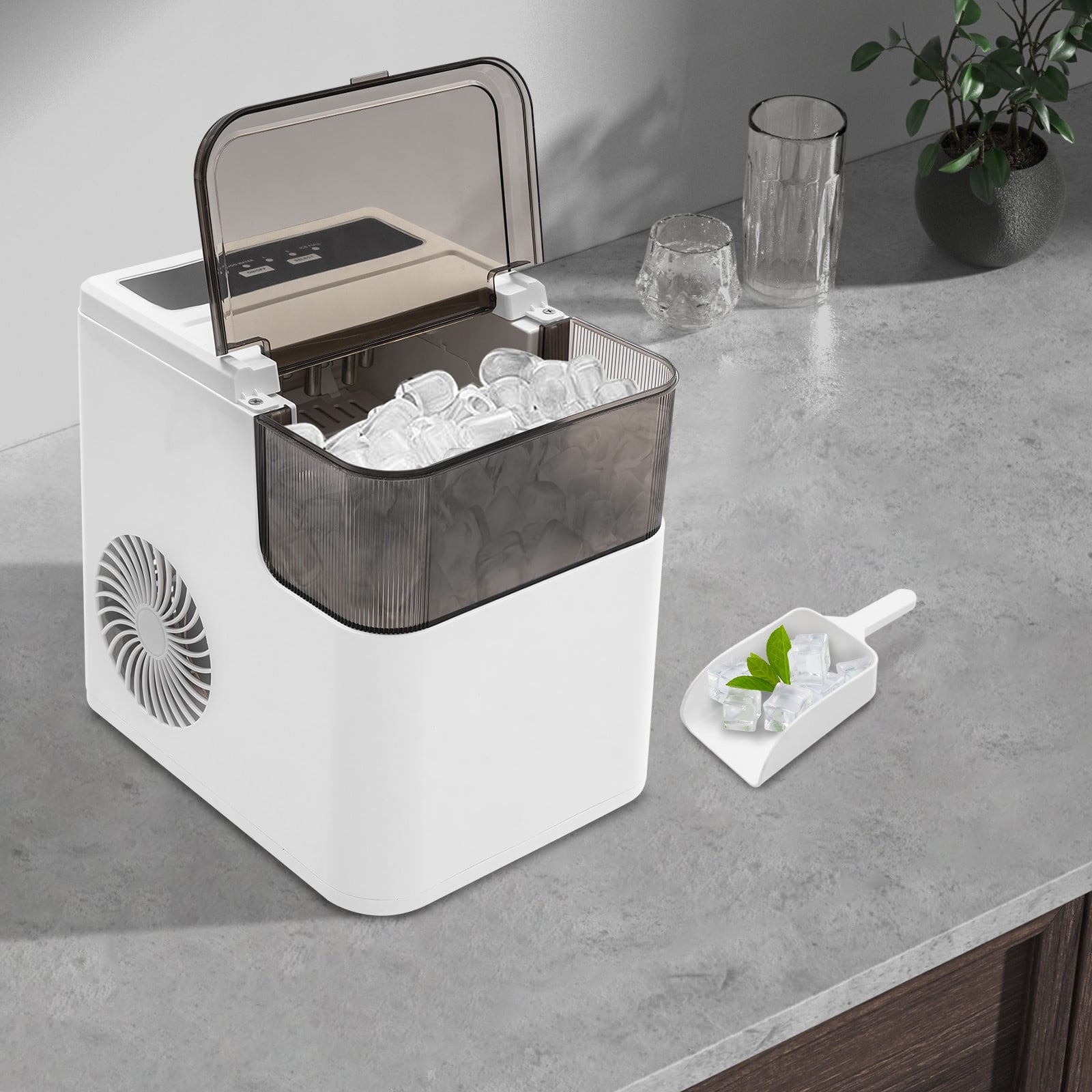 Commercial Countertop Ice Maker Electric Ice Maker for Home Cafes Offices 1.41L
