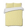 thumbnail image 2 of Quilts Full Size, Yellow White Plaid Soft Comforter Bedding Set for Bed, Modern Retro Geometric Checkered Lightweight Quilted Bedspread with Pillow Cover(2 Pieces) for All Season, 78x90 Inch, 2 of 6