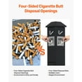 thumbnail image 3 of KFFKFF Cigarette Butt Receptacle, Weatherproof Cigarette Butt Container with 4 Disposal Openings  & Top Cover, Freestanding Outdoor Cigarette Butt Disposal, Black, 3 of 9