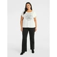 thumbnail image 4 of Terra & Sky Women's Plus Graphic T-Shirt, Greatest Hits Logo, Sizes 0X-4X, 4 of 5