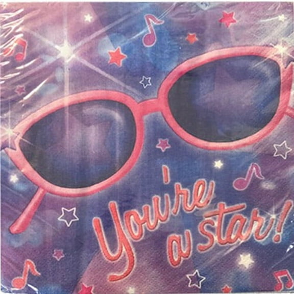 Rock On Girl 'You're a Star' Napkins, 16 Count