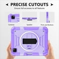 thumbnail image 4 of Shockproof Case for Apple iPad Pro 11 Inch 2024 M4, with Pencil Holder Military Grade Protection Rotating Stand Hand Strap Shoulder Strap Bumper Rugged Case for iPad Pro 11" 2024, Purple, 4 of 8
