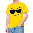 thumbnail image 2 of YUEHUA Kids Short Sleeve Tee Shirt Boys Girls Solid Color Cute Expression Print Tops Loose Fit Comfy Crewneck Pullover Tees, 2 of 6