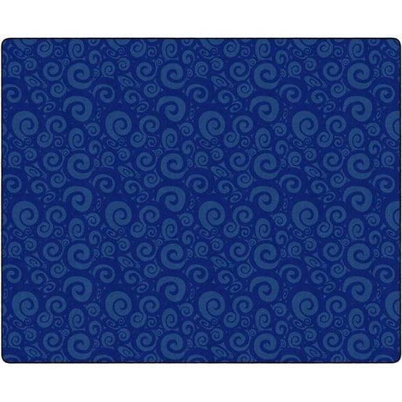 Flagship Carpets FE389-58A 10 ft. 9 x 13 ft. 2 Swirl Tone on Tone Rug, Blue - Rectangle