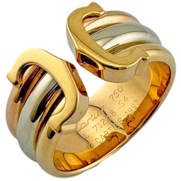 Pre-Owned Cartier 2C Ring, 1, 18K Yellow Gold, Women's CARTIER
