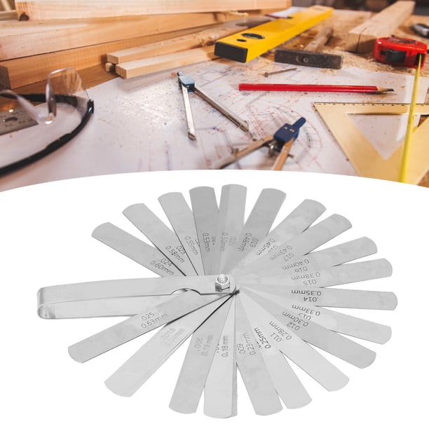 Galga De Espesores, Herramienta De Medición De Espacios Resistente Al Desgaste De Alta Precisión De 95 Mm/3,7 Pulgadas 0,04-0,63 Mm Fácil Almacenamiento Para Instrumentos