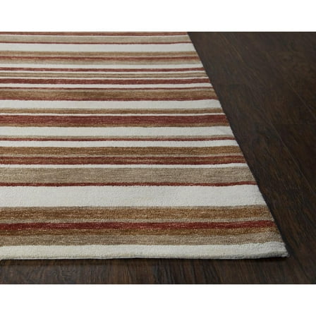 Alora Decor Bermuda 8'6"x11'6" Stripe Rust/Ivory/Beige Hand-Tufted Area Rug