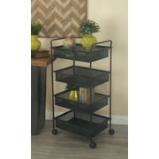 DecMode Contemporary 4-tiered iron mesh storage cart