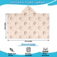 thumbnail image 2 of Princess with Unicorn Pattern Hooded Bath Towel，50"x30" for Ages 3 To 12 Kids, Quick Dry Lightweight Soft Microfiber Hood Beach Towel Cover Up for Kids, 2 of 7