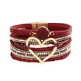 thumbnail image 6 of YYKihy Love Woven Bracelet Bohemian Multi Layer Bracelet Leather Bracelets For Women Men Christmas Birthday Gift Color Rope Woven Bracelet Love Hollow Leather Bracelets, 6 of 6