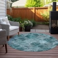 thumbnail image 6 of Addison Rugs Chantille Indoor/Outdoor Transitional Modern Teal Washable Round Rug, 8' x 8', 6 of 6