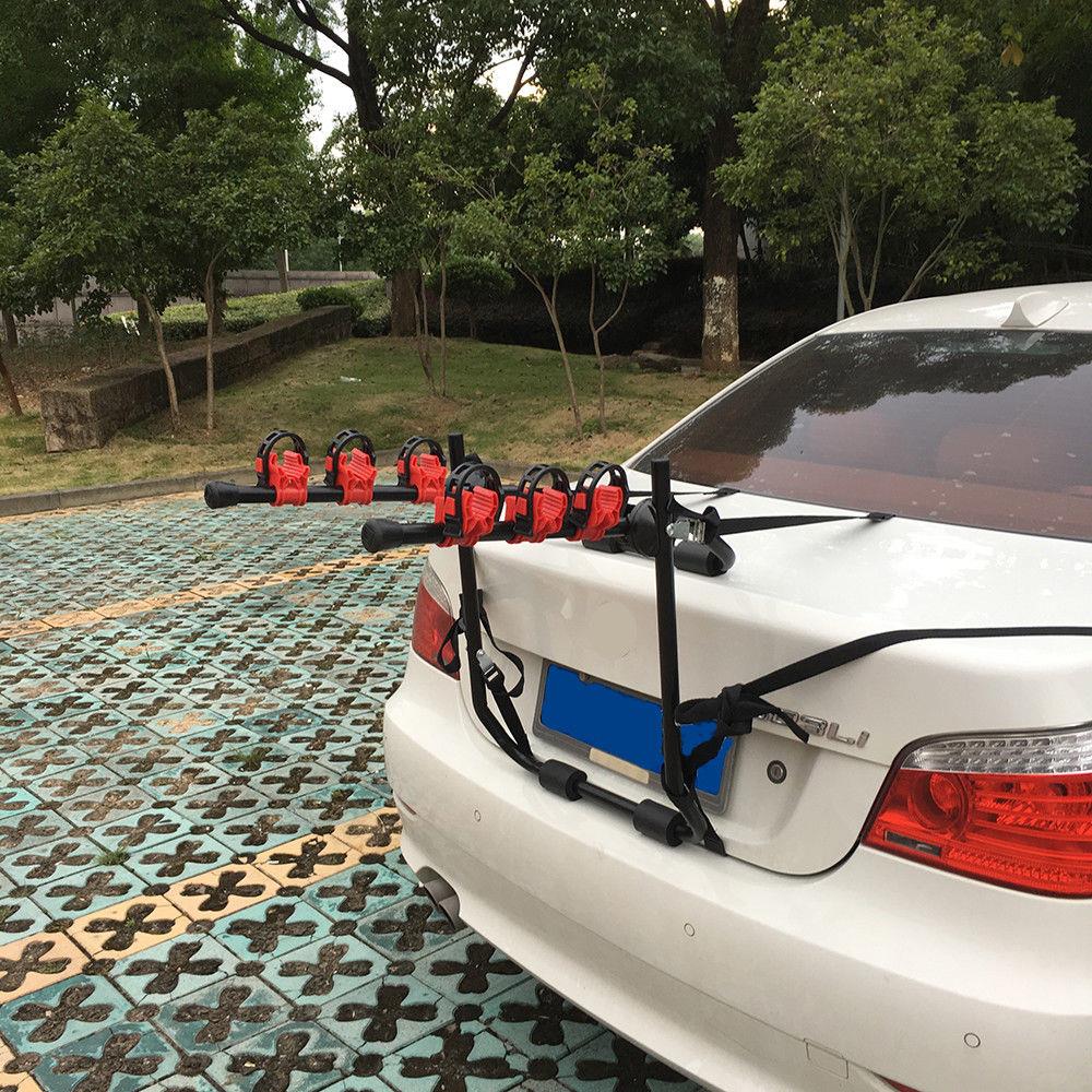 Details about / 3-Bicycle Trunk Mount Bike Carrier Rack Hatchback Portable for SUV /& Car Sport