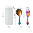 thumbnail image 2 of 2pcs/Set Mini Portable Spoon Fork Tableware Stainless Steel Cutlery Set, 2 of 8