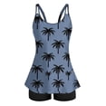 thumbnail image 4 of ZunFeo Womens 2 Piece Outfits High Waisted Tummy Control Bikini Set Cami Top Palm Print Black Swim Two Piece,Size S, 4 of 8