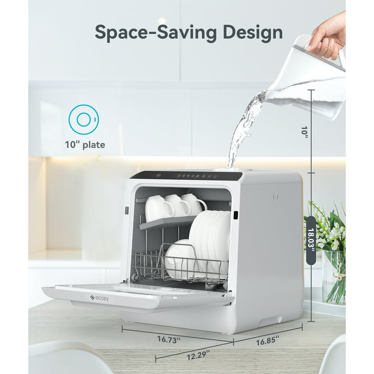 Deco Home Portable Countertop Dishwasher with Built-In Water Tank and Hook  Up, 5 Cleaning Modes, Drying Heating Element