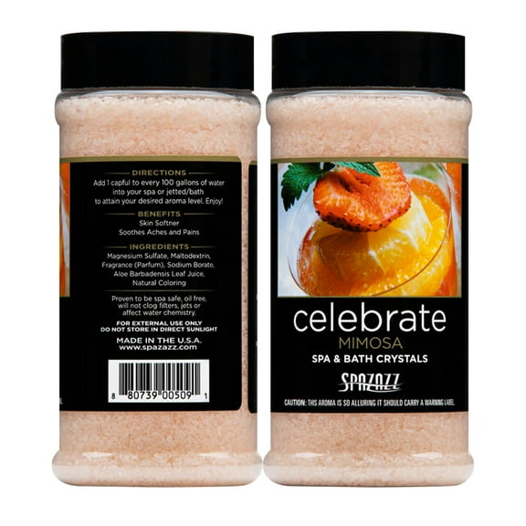 Spazazz Set the Mood Aromatherapy Celebrate - Mimosa, 2 Pack - 17 oz Each. Crystals and Bath Salts for Hot Tub and Bathtub Spa - Aromatherapy Scented Salts for Relaxation!