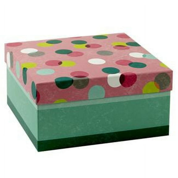 Dots Birthday Gift Box Green/Pink