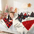 thumbnail image 5 of Manfei Christmas Tree Twin Bedding 7pcs Green Bedding Comforter Set, Slate Red, Black Reversible, 5 of 6