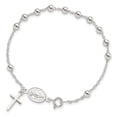 thumbnail image 4 of Sterling Silver Bracelet with station Cable Women's 4 mm 7.5 in Beaded Polished Rosary, 4 of 4