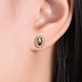 thumbnail image 6 of RYLOS Women's Yellow Gold Plated Silver Birthstone Set: Ring, Earring & Pendant Necklace. Gemstone & Diamonds, 6X4MM Smoky Quartz June Birthstone. Perfectly Matching Friendship Jewelry Size 5, 6 of 10