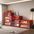 thumbnail image 3 of Shoe Storage Box, 3 Drawers Wooden Shoe Organizer Storage Box with Glass Door, RGB Led Light and APP Control for Up to 9 Pairs of Shoes, Shoe Storage Bin for Display Sneakers, 3 of 5