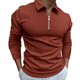 thumbnail image 1 of Gibobby Playera polo hombre Camiseta informal de tela a de otoño para hombre, camiseta de manga larga con cuello vuelto y cremallera(Dolado,XL), 1 of 5