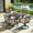 Swivel Chairs*4+Square Table, variant on SUNCROWN 2 Pieces Wrought Iron Black Chairs 300 Lbs Outdoor Dining Chairs, Patio Metal Stackable Chair with Armrest for Backyard, Garden, Poolside