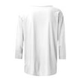 thumbnail image 4 of Otoño 3/4 Manga Tops para las Mujeres 2025 Pascua Impreso Cuello Redondo, Suelto Casual Camiseta de Poliéster, 4 of 5