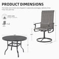thumbnail image 7 of ELPOSUN 5 Piece Outdoor Patio Dining Set Swivel High Back Textilene Chairs and Round Table Furniture Set,Dark Gray, 7 of 7