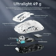 ATTACK SHARK X3 Lightweight Wireless Gaming Mouse with Anti Slip Mouse Grip Tape, Self Adhesive Design Elastics Refined Side Grips Sticker Sweat Resistant Pads/Anti Sweat Paste, Cut to Fit (White)