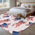 thumbnail image 5 of Independence Day Washable Living Room Rugs 5'x8', Patriotic US Flag Red Blue Stripe Star Bow Fireworks Low Pile Throw Large Area Rug Non-Slip Sturdy Edge Binding Carpet for Living Room Kitchen Office, 5 of 9