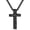 Black 18 Inches, variant on Soccer Cross Necklace, Teen, Stainless Steel Cross Pendant Chain, 16/18/20/22/24 inches, Soccer Accessory, Easter Christian Religious Sports Jewelry Gift