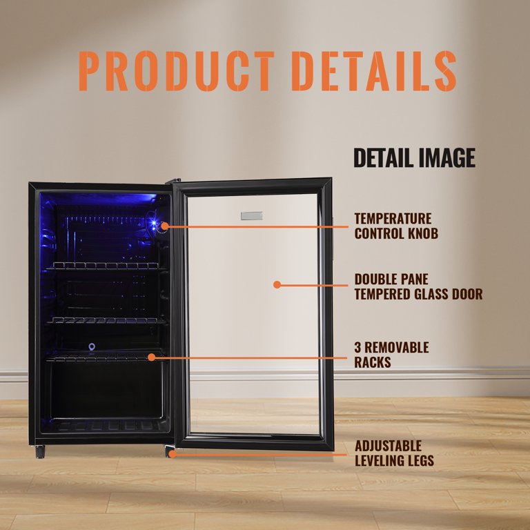 Husky 131L Beverage Refrigerator Freestanding Mini Fridge, 48 OFF