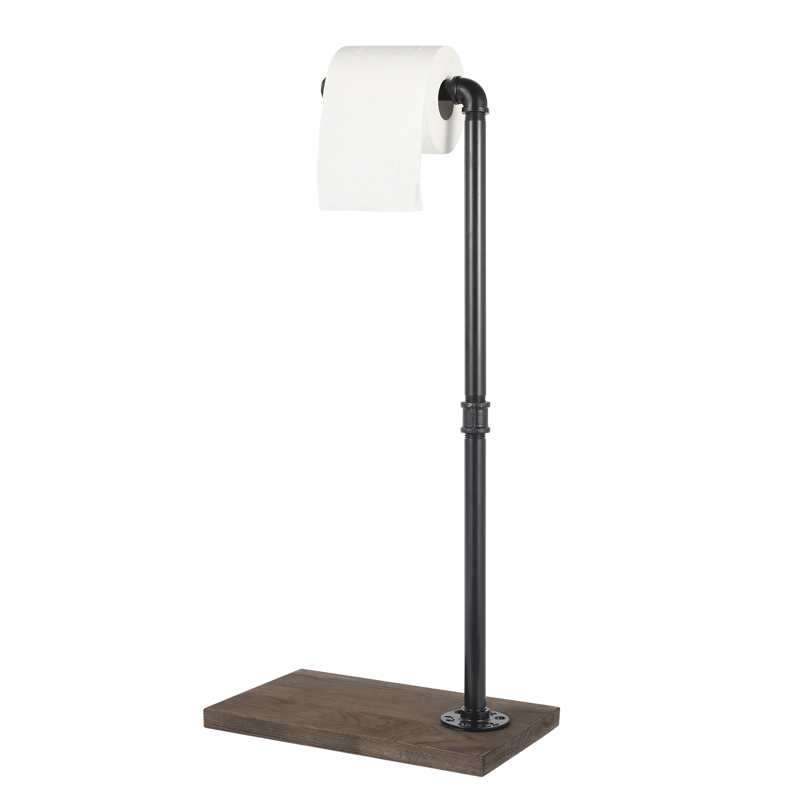 2pcs Industrial Style Floor Toilet Paper Holder Toilet Paper Dispenser Brown