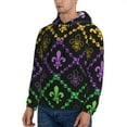 thumbnail image 3 of Bingfone Mardi Gra Geometric Men'S Drawstring Hoodie Long Sleeve Pocket Sweatshirts-Small, 3 of 9