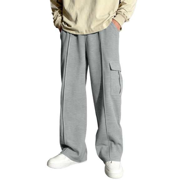 Cethrio Boys Cargo Sweatpants Size 10-12, Open Bottom Casual Straight-leg Loose Fit Athletic Pants Gray