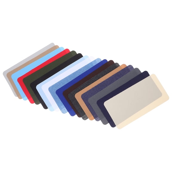 LOLIPPYY 17-Piece Iron-On Fabric Patch Set, Assorted Cotton Repair Patches for Clothes, Embroidery, Crafts and Clothing Mending