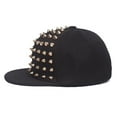 thumbnail image 3 of Clearance Sale! Unisex Punk Rock Baseball Cap With Studs & Gold Spikes Adjustable Flat Brim Hat For Men Women Gothic Streetwear Accessory Music Festival Fashion Edgy Trendy Hat (Gold), 3 of 4